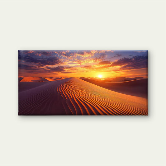Desert Sunset Landscape Wall Art Canvas Office Home Room Framed 120x60cm