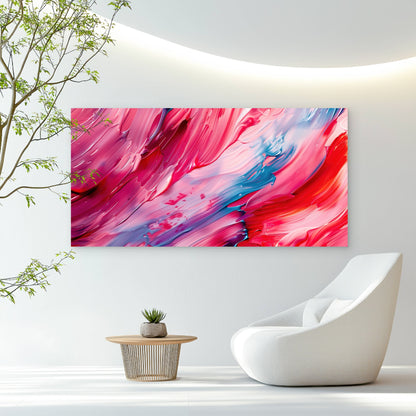 Vibrant Abstract Color Strokes Wall Art Canvas Office Home Room Framed 120x60cm