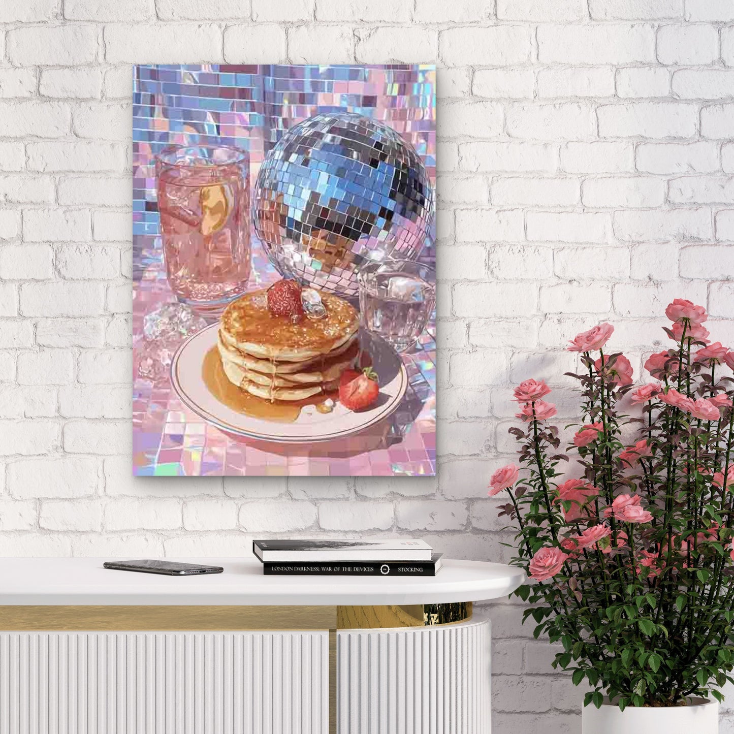 Kiss Lips with Pink Bows 60x90cm Metal Print Ready to Hang - Bella Home Decor