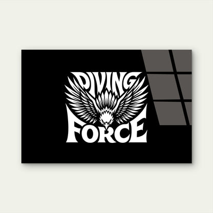 Diving Force Logo Eagle Acrylic  Glass Printing Wall Art Australian Made Quality