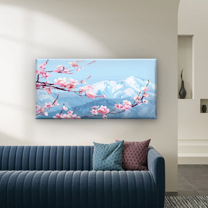 Japanese Cherry Blossom Wall Art Canvas Office Home Room Framed 120x60cm