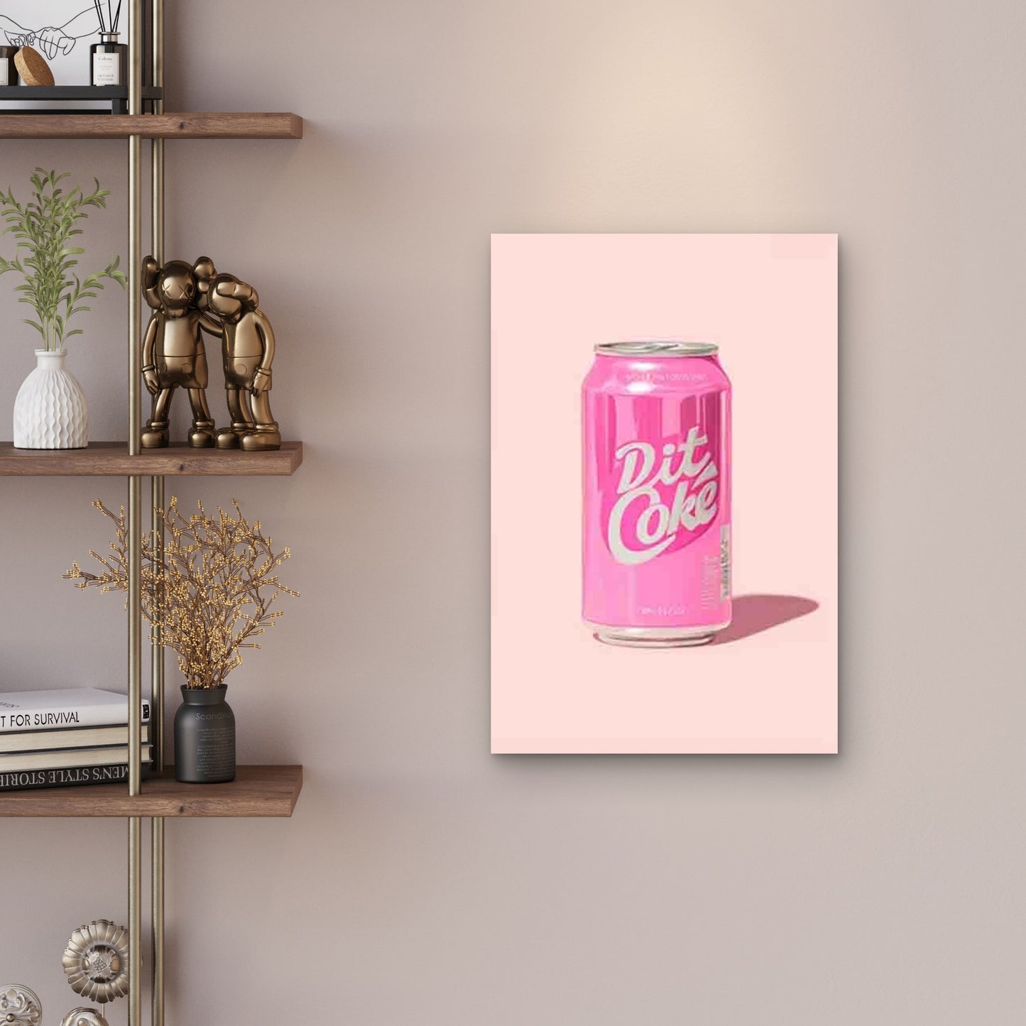 Pink Retro Diet Coke Logo Inspired Metal Print Ready to Hang