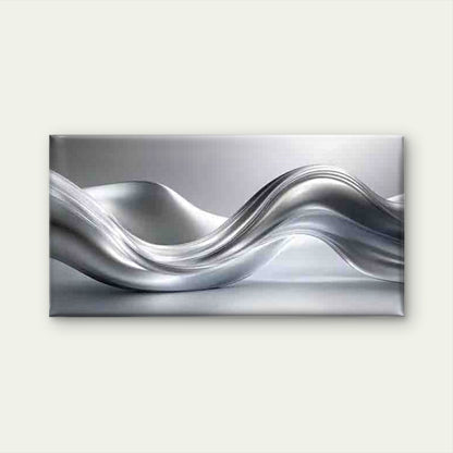 Metallic Wave Abstract Wall Art Canvas Office Home Room Framed 120x60cm - Bella Home Decor