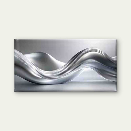 Metallic Wave Abstract Wall Art Canvas Office Home Room Framed 120x60cm - Bella Home Decor