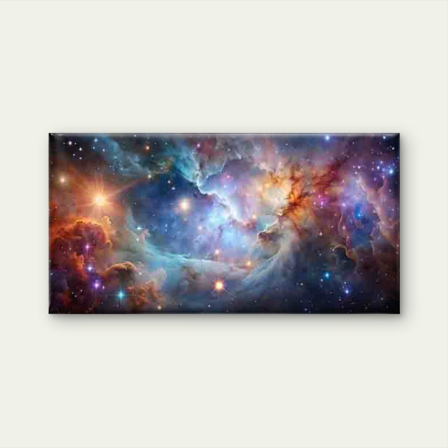 Cosmic Clouds And Stars in Spac Wall Art Canvas Office Home Room Framed 120x60cm - Bella Home Decor