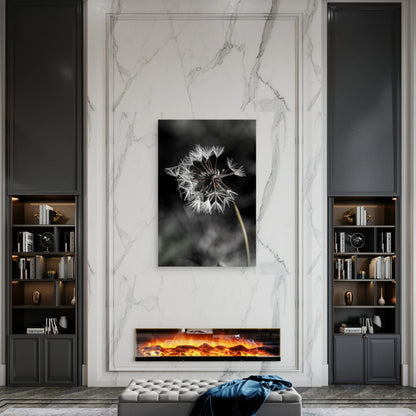 A Close Up Of A Dandelion With A Blurry Background 60x90cm Metal Print Ready to Hang