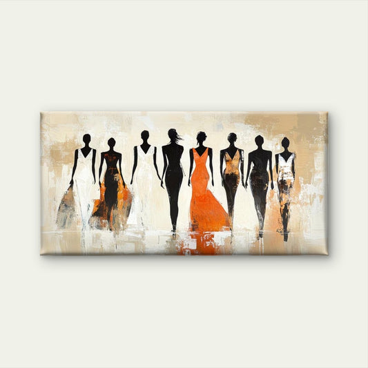 Abstract Women Silhouettes Wall Art Canvas Office Home Room Framed 120x60cm
