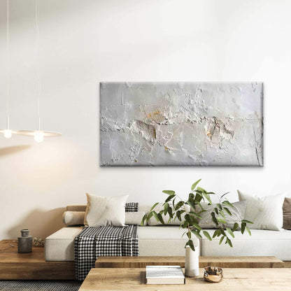 Modern White Texture Neutral Wall Art Canvas Office Home Room Framed 120x60cm - Bella Home Decor