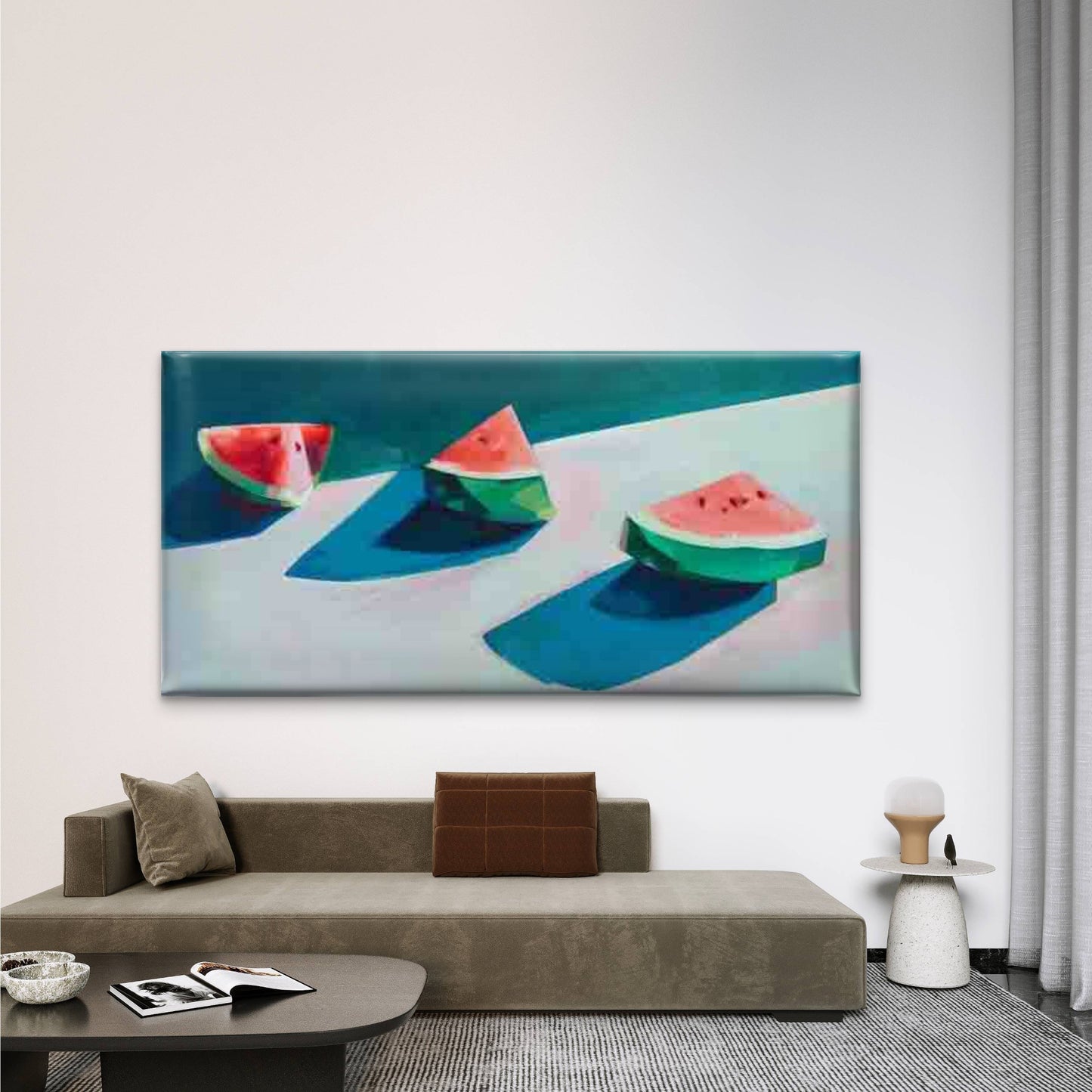Still Life Images of Watermelon Wall Art Canvas Office Home Room Framed 120x60cm