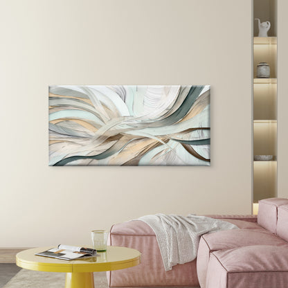 Abstract Beige 3D Texture Wave Wall Art Canvas Office Home Room Framed 120x60cm