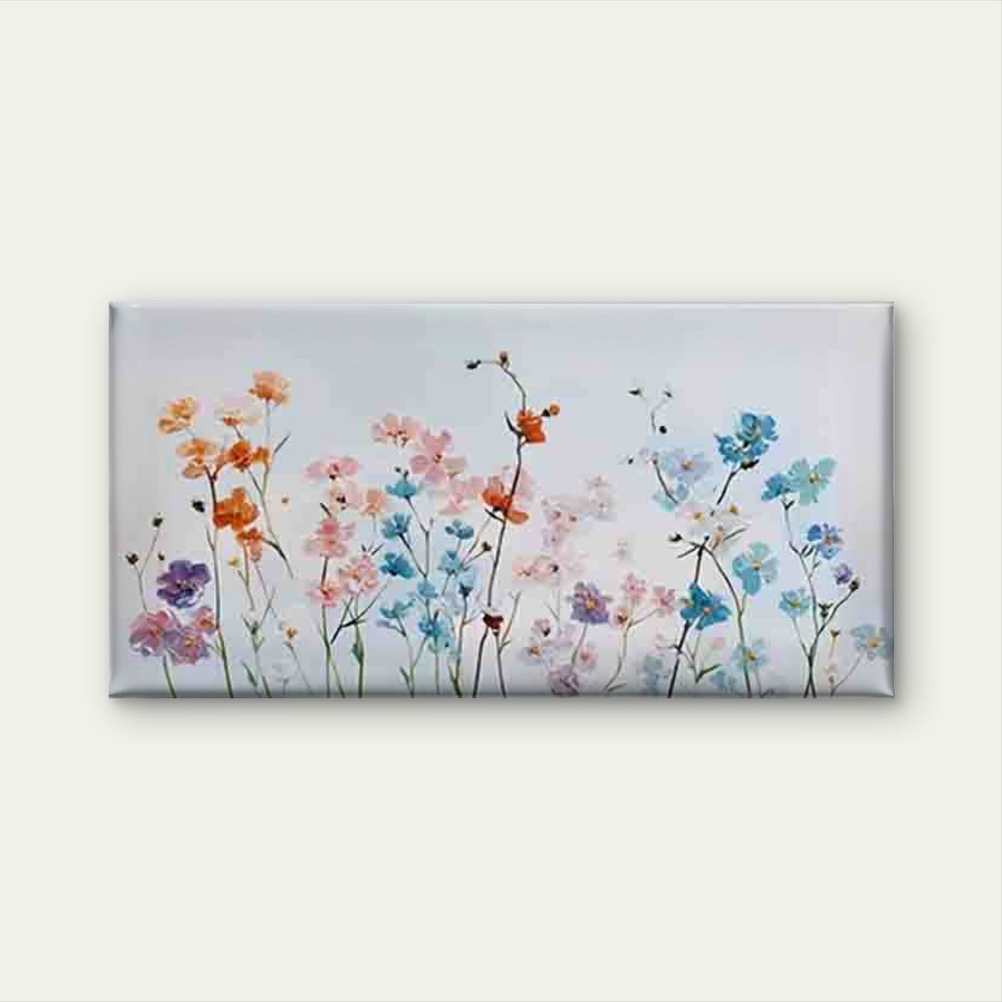 Featuring Delicate Wildflowers Wall Art Canvas Office Home Room Framed 120x60cm - Bella Home Decor