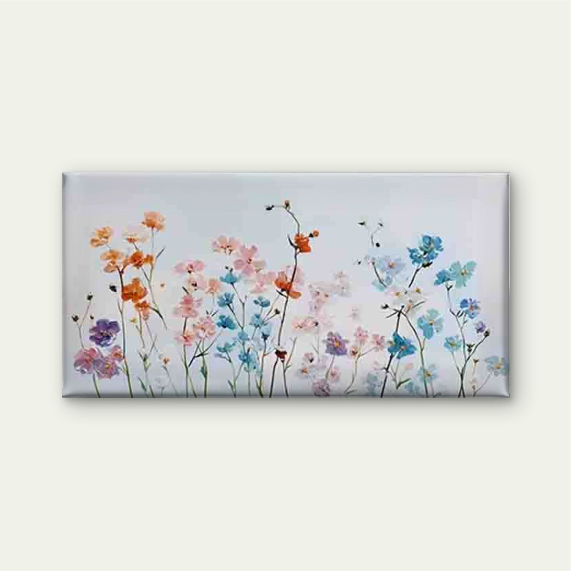 Featuring Delicate Wildflowers Wall Art Canvas Office Home Room Framed 120x60cm - Bella Home Decor