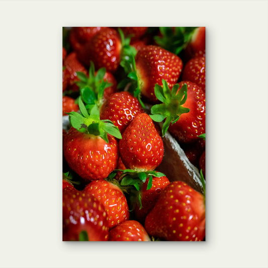 Close Up Of Fresh Strawberries 60x90cm Metal Print Ready to Hang
