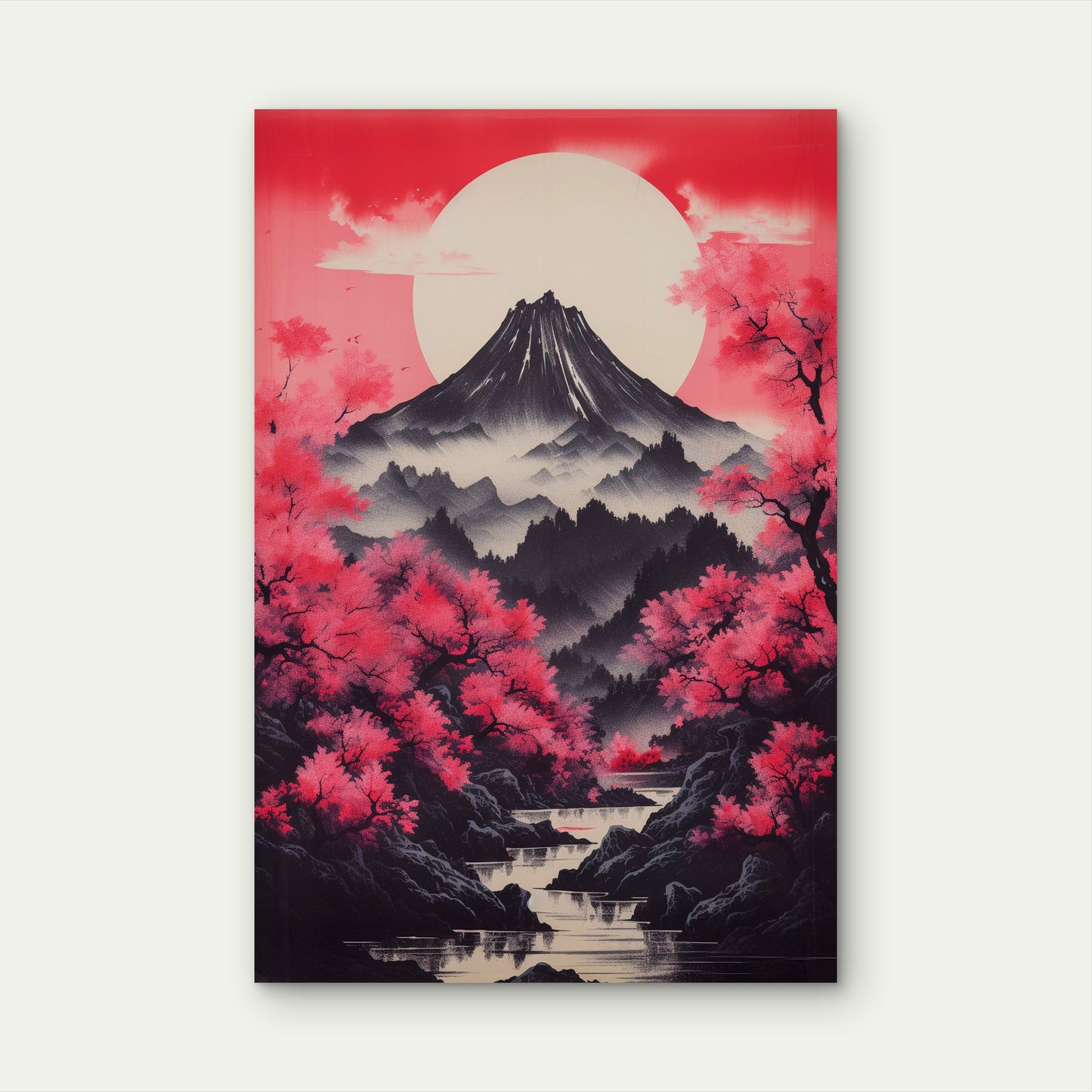 Digital Art Beautiful Mountains 40x60cm Metal Print Ready to Hang