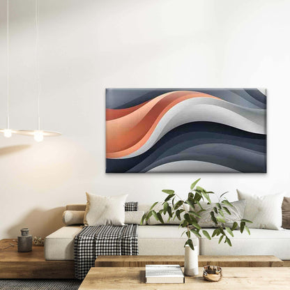 Gradient Wave Pattern Wall Art Canvas Office Home Room Framed 120x60cm