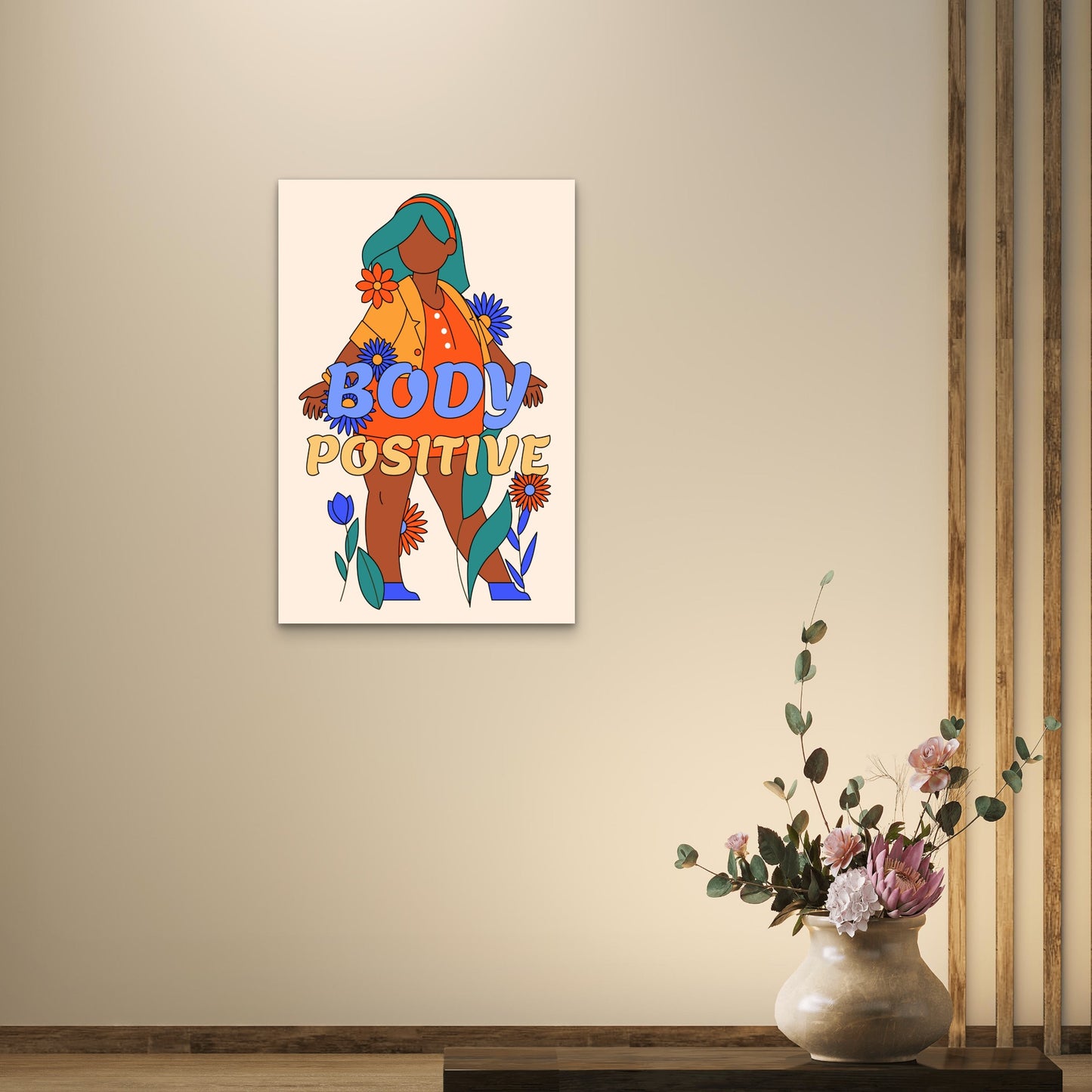Self Esteem Illustration 40x60cm Metal Print Ready to Hang