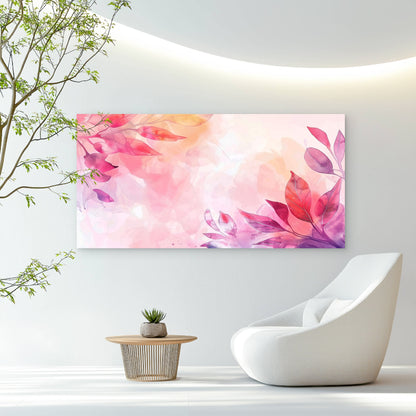 Pink Watercolor Botanical Art Wall Art Canvas Office Home Room Framed 120x60cm - Bella Home Decor