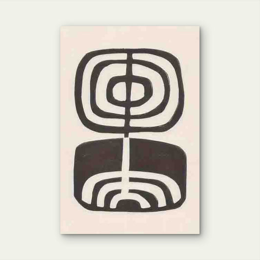 Black & White Abstract Geometric 60x90cm Metal Print Ready to Hang