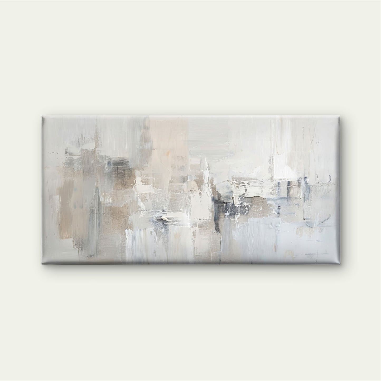 Modern Neutral Beige Gray Abstract Wall Art Canvas Office Home Framed 120x60cm