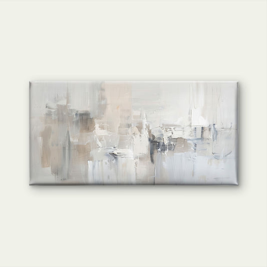 Modern Neutral Beige Gray Abstract Wall Art Canvas Office Home Framed 120x60cm