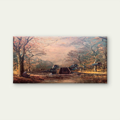 Surreal Sunken Starship Wall Art Canvas Office Home Room Framed 120x60cm