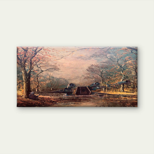 Surreal Sunken Starship Wall Art Canvas Office Home Room Framed 120x60cm