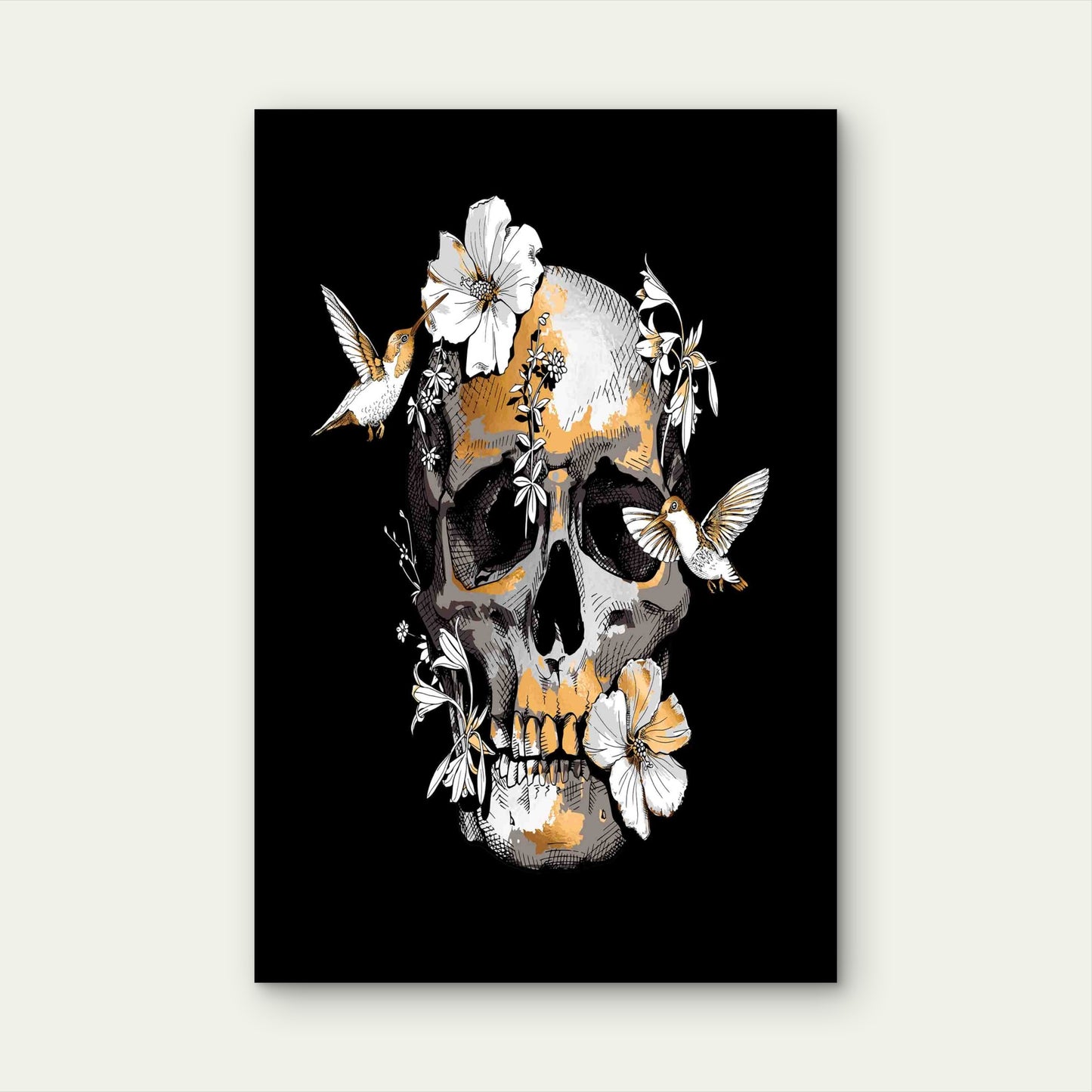 Eternal Bloom Upon The Skull 40x60cm Metal Print Ready to Hang