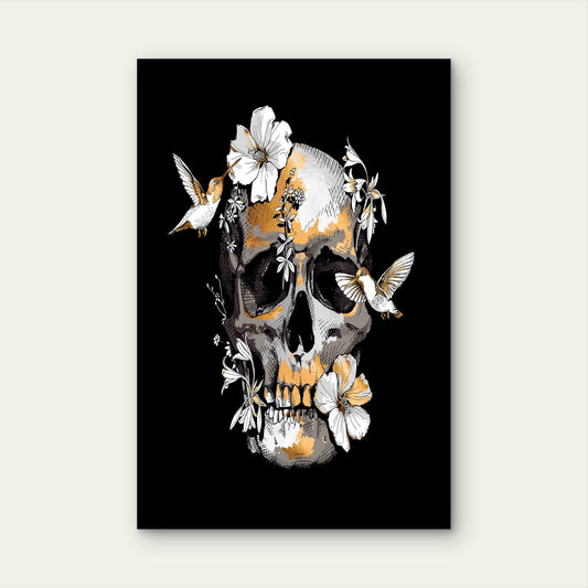 Eternal Bloom Upon The Skull 40x60cm Metal Print Ready to Hang