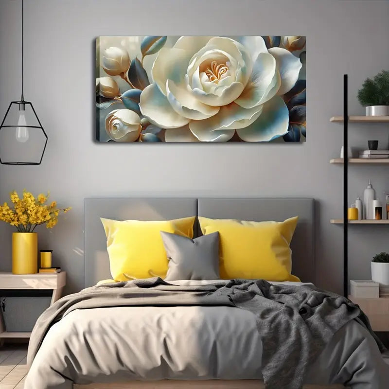 Realistic Floral Design Texture Wall Art Canvas Office Home Room Framed 120x60cm - Bella Home Decor