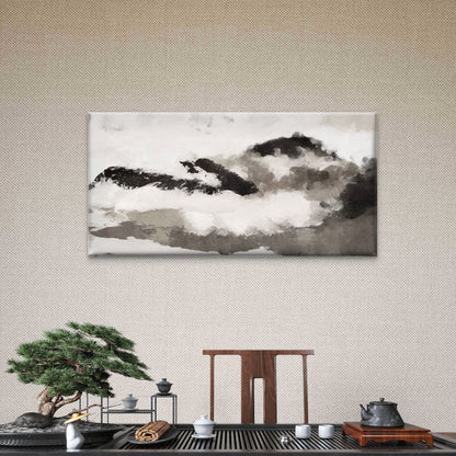 Black White Abstract Painting Wall Art Canvas Office Home Room Framed 120x60cm