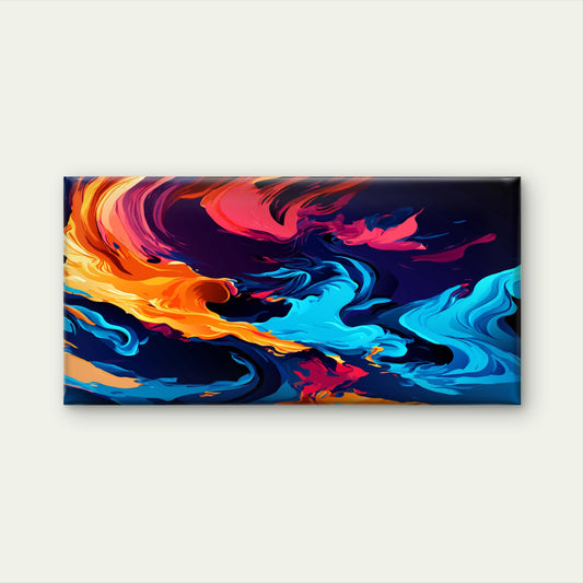 Electric Currents, Neon Dreams Wall Art Canvas Office Home Room Framed 120x60cm