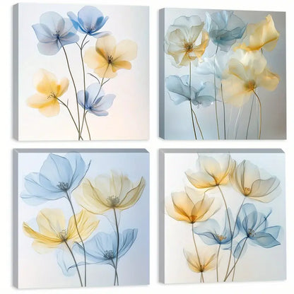 4pcs Design Poster, Soft Aesthetic FT  Wall Art Canvas Framed