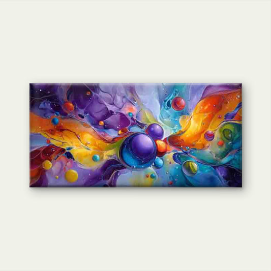 Vibrant Vintage Abstract Colors Wall Art Canvas Office Home Room Framed 120x60cm