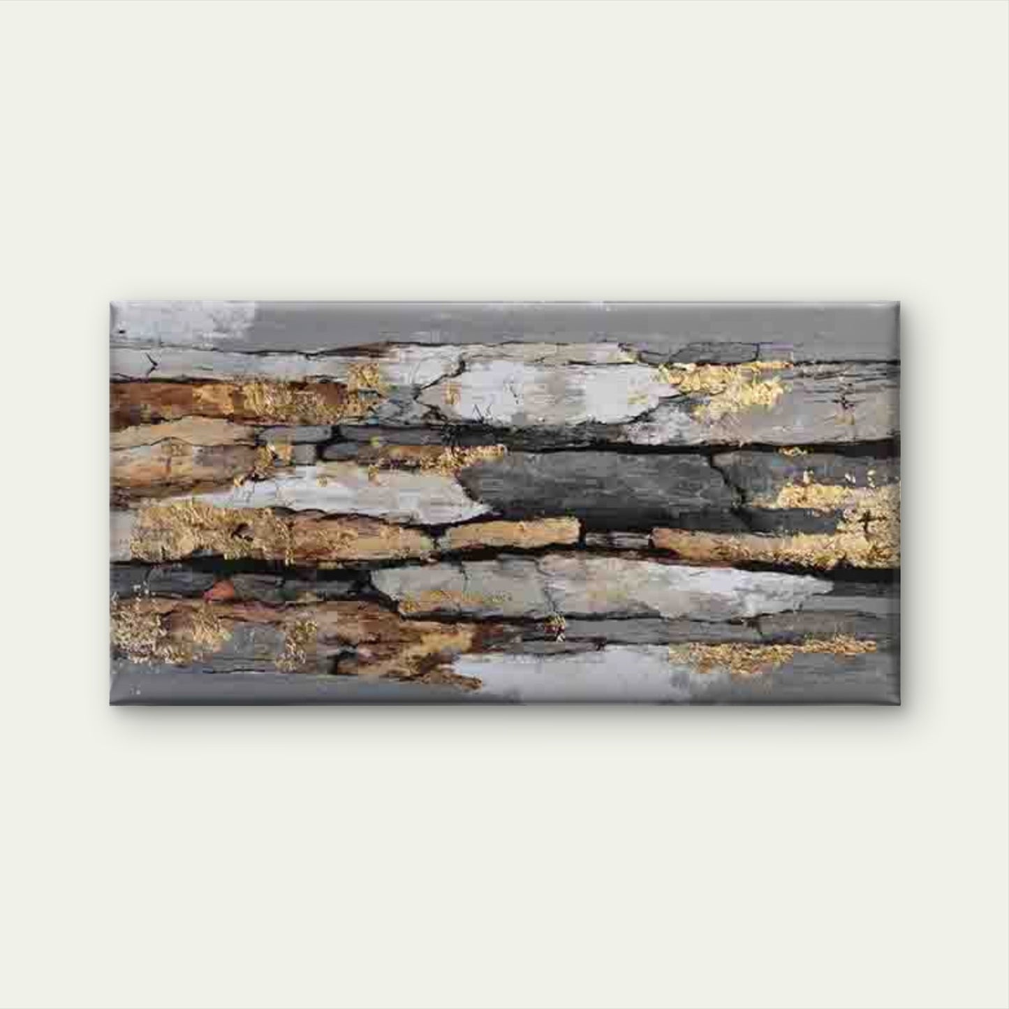 Abstract Painting of Cracked Wall Art Canvas Office Home Room Framed 120x60cm - Bella Home Decor