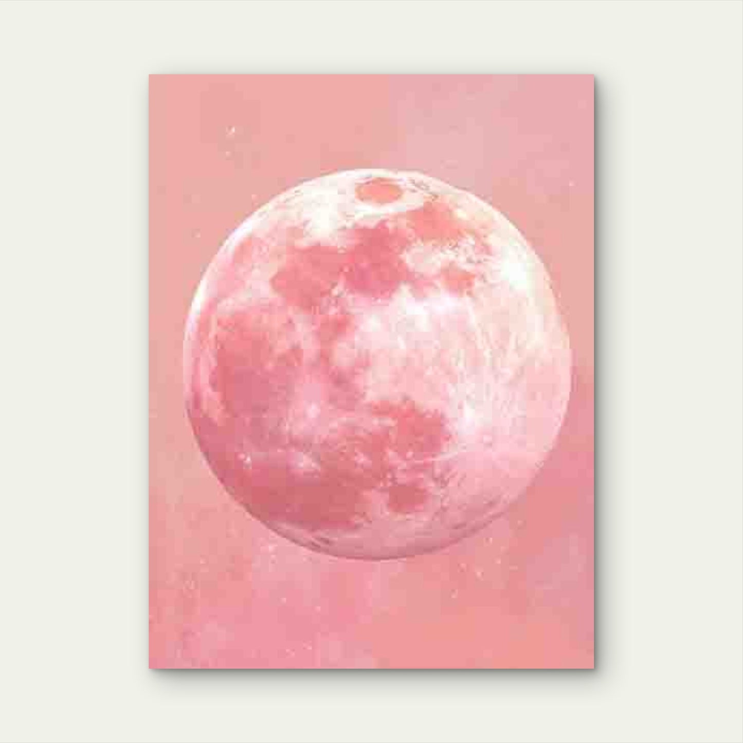 Soft Pink & Pastel Tones Watercolor Moon 60x90cm Metal Print Ready to Hang - Bella Home Decor