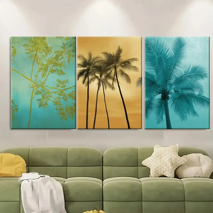 3pcs Dominican Art, Botanical Decor Metal Print Ready to Hang Art - Bella Home Decor