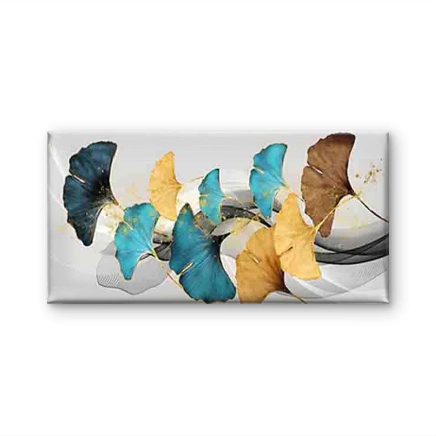 A Vibrant Ginkgo Leaf Pattern Wall Art Canvas Office Home Room Framed 120x60cm - Bella Home Decor