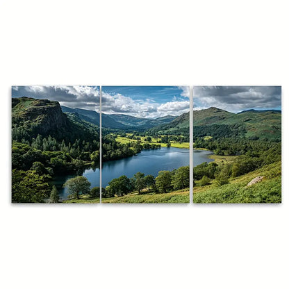 3pcs Vintage British Lakeside Metal Print Ready to Hang Art