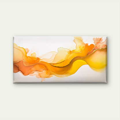 Warm Golden Flowing Abstract Wall Art Canvas Office Home Room Framed 120x60cm
