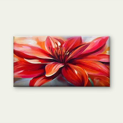 Red Floral Minimalist Nordic Wall Art Canvas Office Home Room Framed 120x60cm