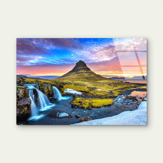 Iceland Kirkjufell Mountain Acrylic Glass Printing Wall Art Australian Made Quality