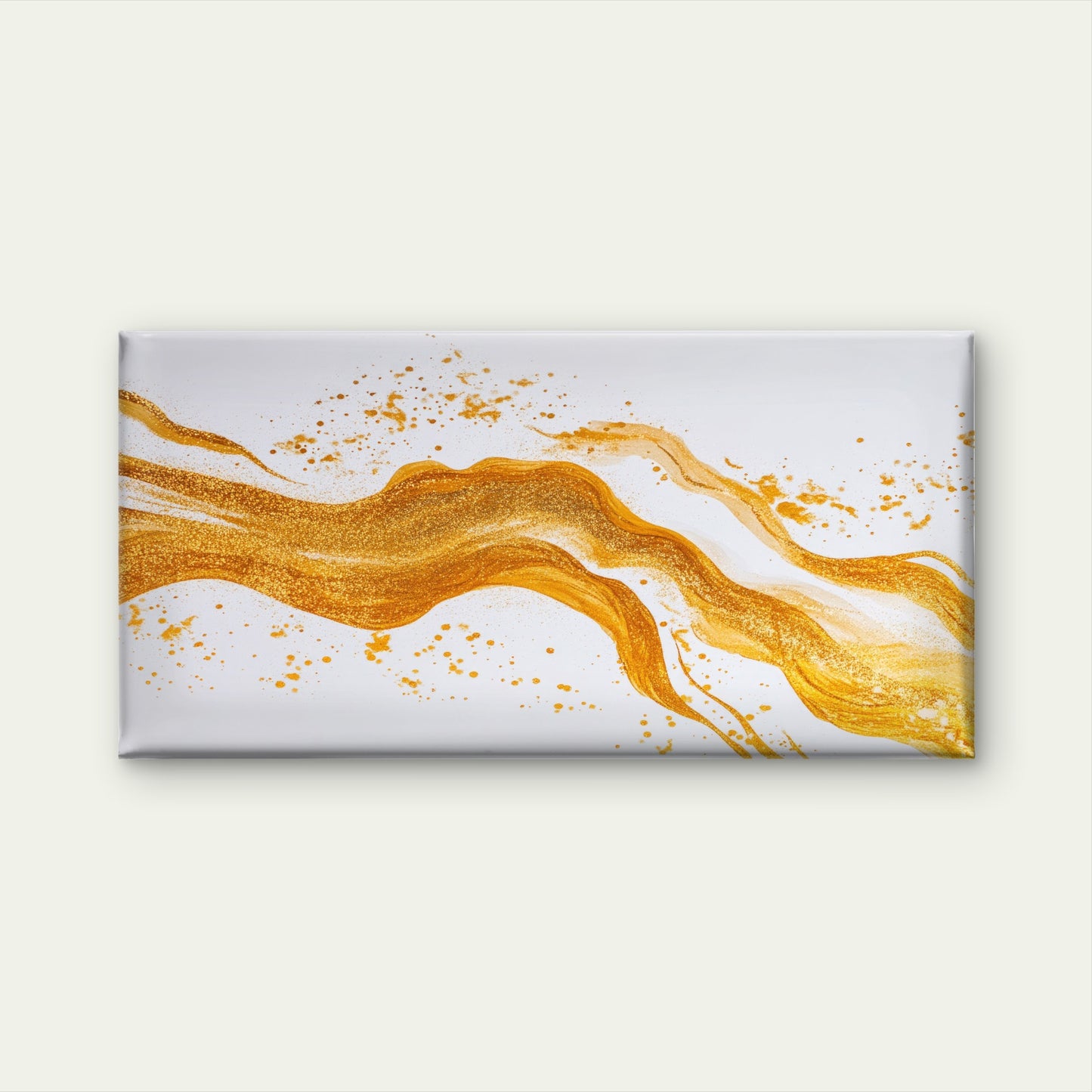 Golden River Abstract Flow Wall Art Canvas Office Home Room Framed 120x60cm