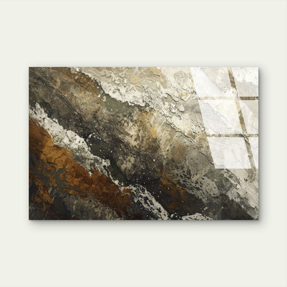 Grey Brown Marble Abstract Glass Printing Wall Art Australian Made Quality