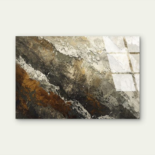 Grey Brown Marble Abstract Glass Printing Wall Art Australian Made Quality