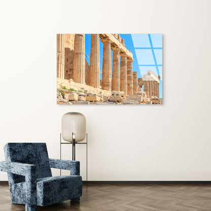 Beautiful Ancient Greece Ruins Acrylic Glass Printing Wall Art Australian Made Quality