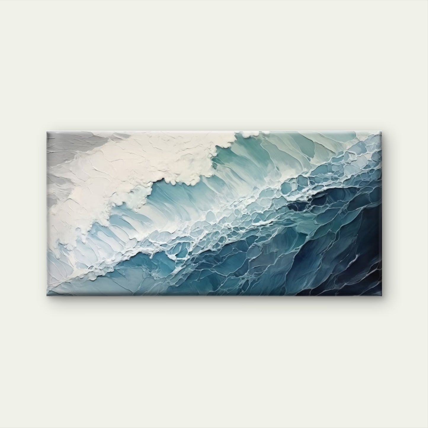 Abstract Ocean Waves Decor Wall Art Canvas Office Home Room Framed 120x60cm