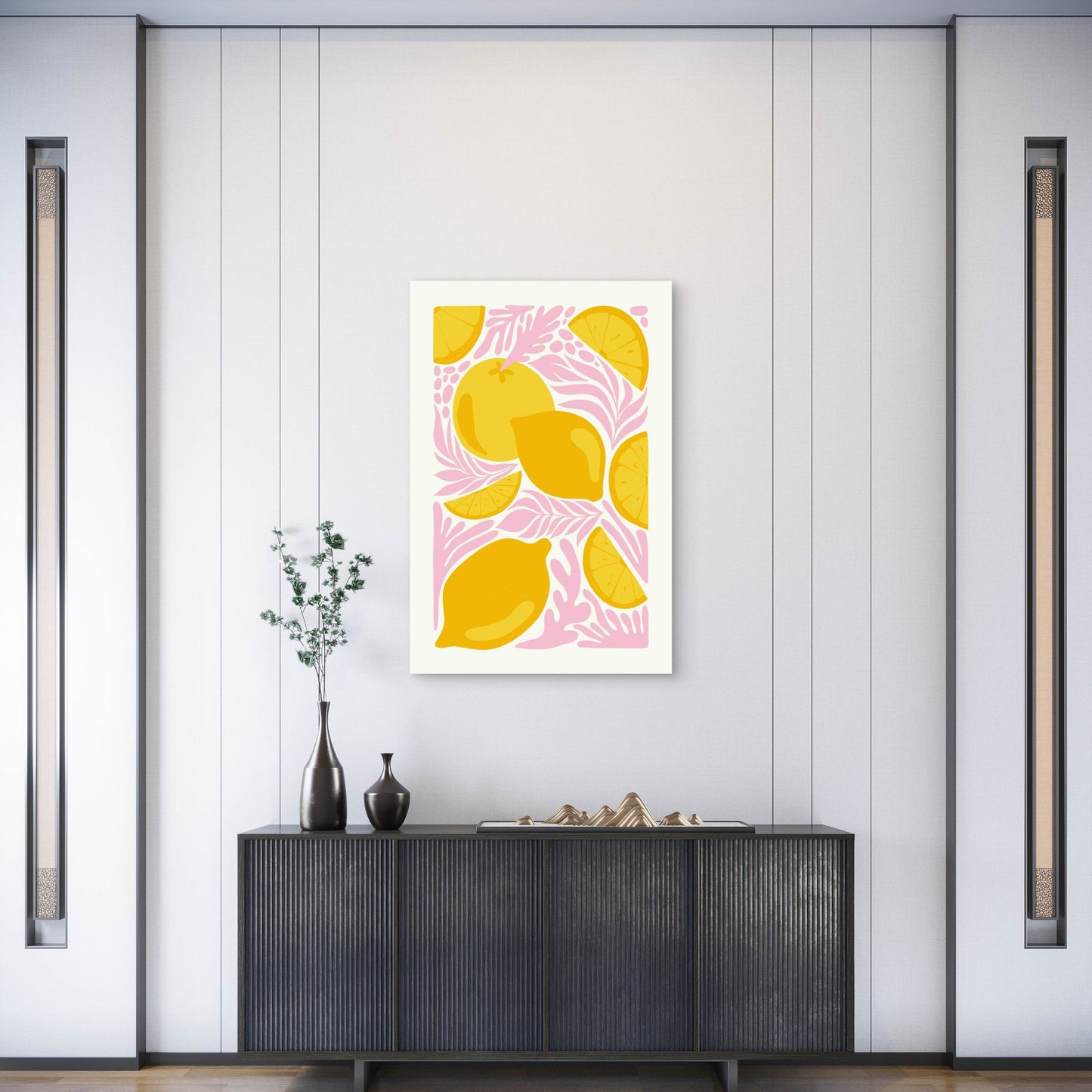 Cute Lemons Metal Print Ready to Hang