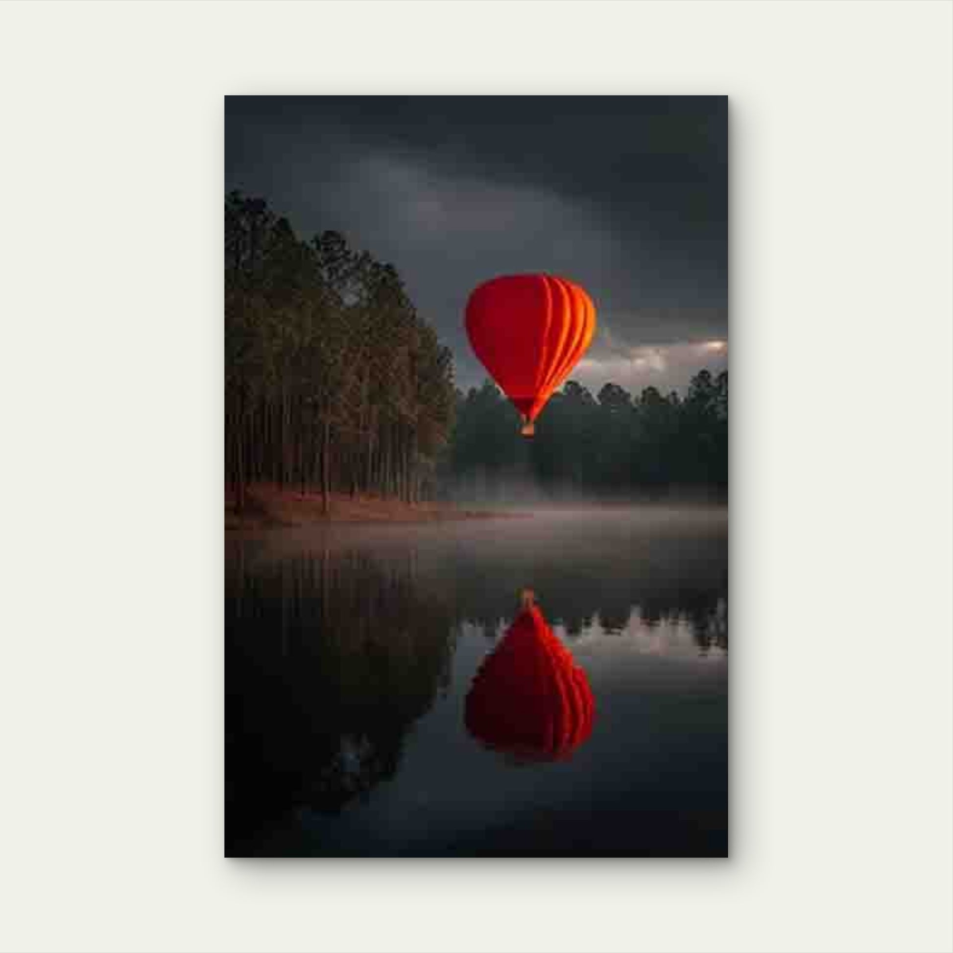 Silent Red Balloon Reflection Metal Print Ready to Hang - Bella Home Decor