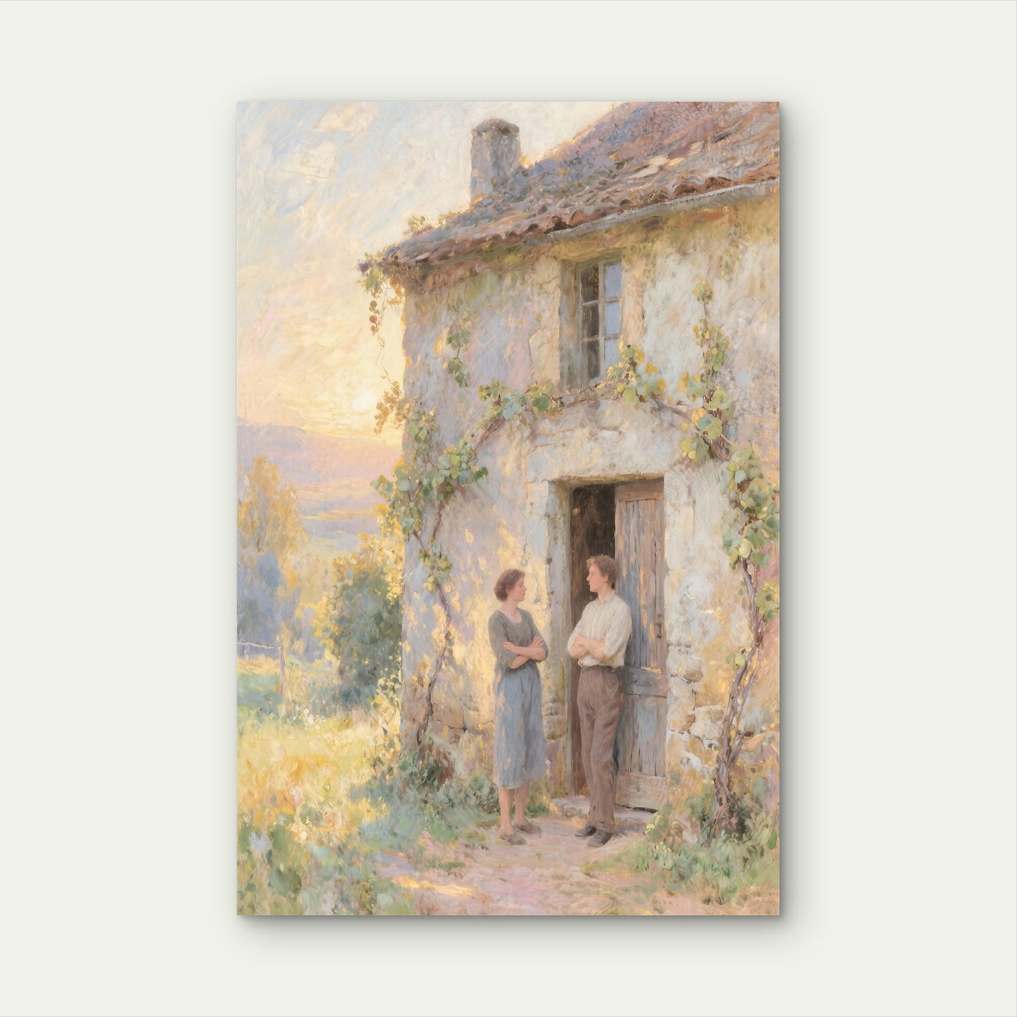 Quiet Conversation Sunset By Rustic Home 40x60cm Metal Print Ready to Hang