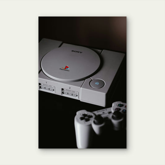 Original Sony PlayStation PS1 Video Game Console 60x90cm Metal Print Ready to Hang